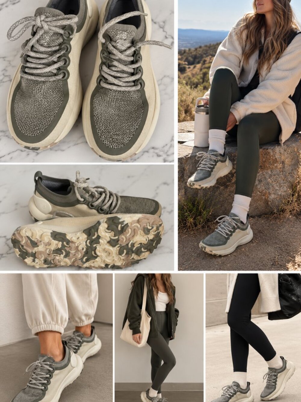 Allbirds Women’s Trail Runners 8.5 Stony Cream Rugged Green Sneakers